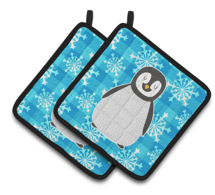 Animals on Pair of Pot Holders (Animal: Penguins)