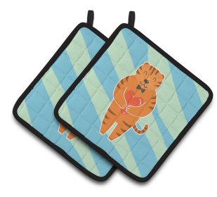Animals on Pair of Pot Holders (Animal: Tigers)