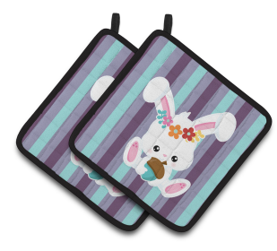 Animals on Pair of Pot Holders (Animal: Bunny Rabbit)