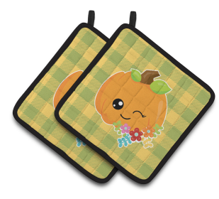 Animals on Pair of Pot Holders (Animal: Mr. Winky Pumpkin)