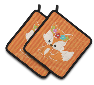 Animals on Pair of Pot Holders (Animal: Foxes1)
