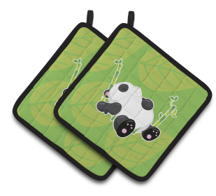 Animals on Pair of Pot Holders (Animal: Passed Out Panda)