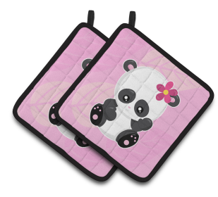 Animals on Pair of Pot Holders (Animal: Hey Ya'll Panda)