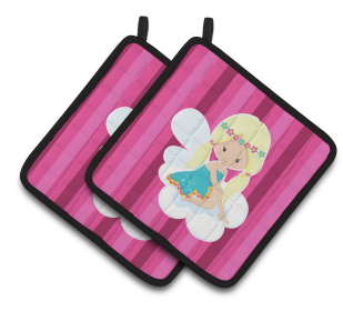 Animals on Pair of Pot Holders (Animal: Blonde Fairy)