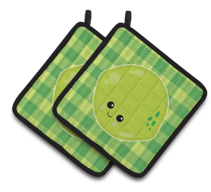 Fruit Face Pair of Pot Holders (Color: Lime Face, size: 7.5 x 7.5)