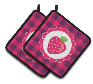 Fruit Pair of Pot Holders (Fruit: Strawberry)