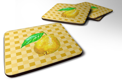 Food on Basketweave Foam Coaster (Color: Guava, size: 3.5 x 3.5)