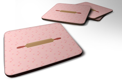 Rolling Pin Foam Coaster (Color: Rolling Pin Pink, size: 3.5 x 3.5)