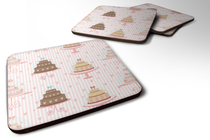 Decorated Cake Foam Coaster (Color: Decorated Cakes, size: 3.5 x 3.5)