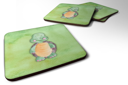 Turtle Foam Coaster (Color: Turtle Watercolor, size: 3.5 x 3.5)
