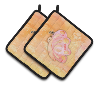 Animal Watercolor Pair of Pot Holders (Animal: Butterfly)