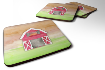 Watecolor Foam Coaster (Color: Barn, size: 3.5 x 3.5)
