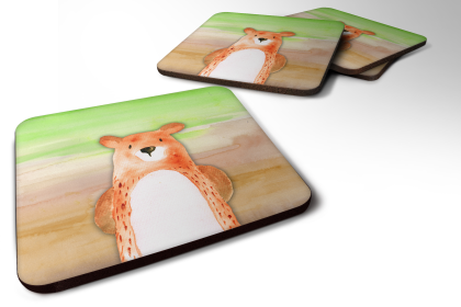 Bear Theme Foam Coaster (Color: Bear Watercolor, size: 3.5 x 3.5)