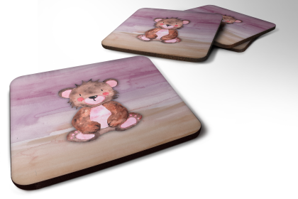 Bear Theme Foam Coaster (Color: Bear Cub Watercolor, size: 3.5 x 3.5)