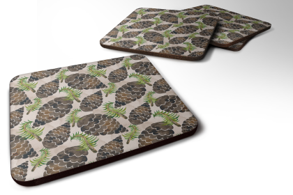 Watecolor Foam Coaster (Color: Pine Cones, size: 3.5 x 3.5)
