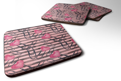 Watecolor Foam Coaster (Color: Heart Paper Clips, size: 3.5 x 3.5)