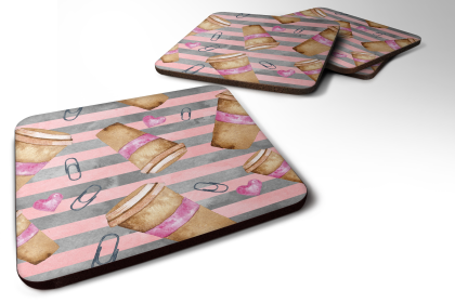 Watecolor Foam Coaster (Color: Coffee and Paper Clips, size: 3.5 x 3.5)