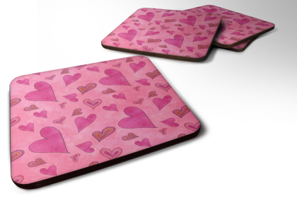Watecolor Foam Coaster (Color: Love and Hearts, size: 3.5 x 3.5)