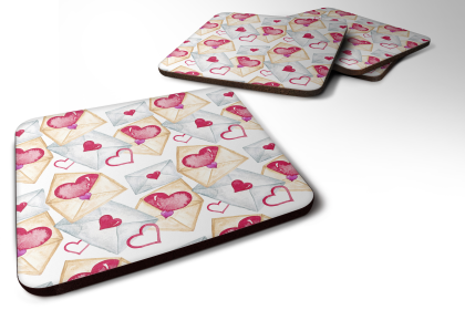 Watecolor Foam Coaster (Color: Love Letters, size: 3.5 x 3.5)