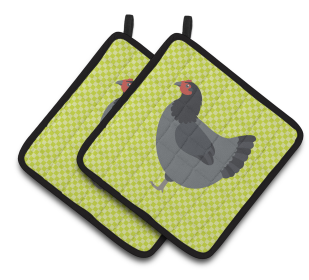 Bird on Pair of Pot Holders (Breed: Jersey Giant Chicken)