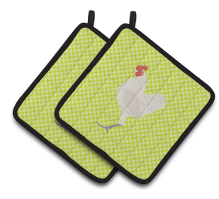 Bird on Pair of Pot Holders (Breed: German Langshan Chicken)
