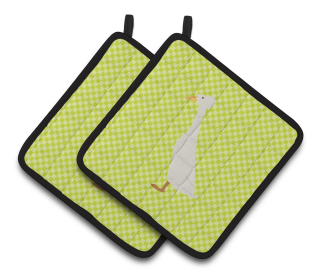 Bird on Pair of Pot Holders (Breed: Bali Duck)