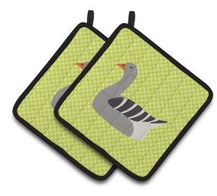 Bird on Pair of Pot Holders (Breed: Pilgrim Goose)