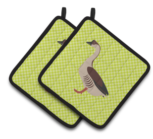 Bird on Pair of Pot Holders (Breed: Chinese Goose)
