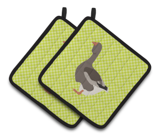Bird on Pair of Pot Holders (Breed: Toulouse Goose)