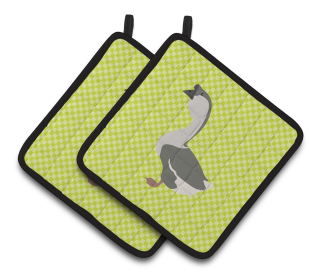 Bird on Pair of Pot Holders (Breed: African Goose)
