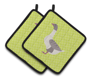 Bird on Pair of Pot Holders (Breed: Buff Grey Back Goose)