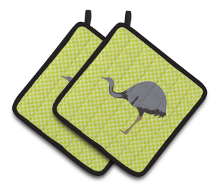 Bird on Pair of Pot Holders (Breed: Rhea)
