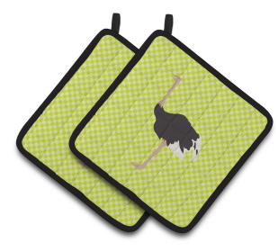 Bird on Pair of Pot Holders (Breed: Common Ostrich)