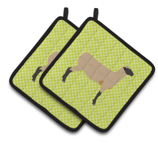 Hampshire Down Sheep Animal on Pair of Pot Holders (Breed: Hampshire Down Sheep)