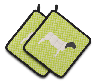 Dorper Sheep Animal on Pair of Pot Holders (Breed: Dorper Sheep)