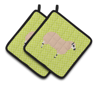 Kerry Hill Sheep Animal on Pair of Pot Holders (Breed: Kerry Hill Sheep)