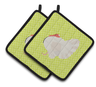 Bird on Pair of Pot Holders (Breed: White Holland Turkey)