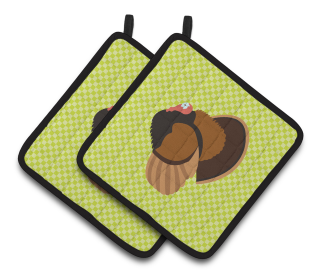 Bird on Pair of Pot Holders (Breed: Bronze Turkey)