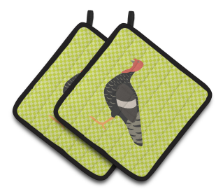 Bird on Pair of Pot Holders (Breed: Marragansett Turkey)
