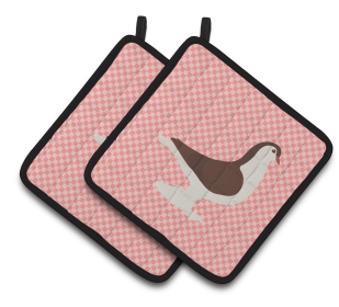 Large Pigeon Bird on Pair of Pot Holders (Breed: Large Pigeon)