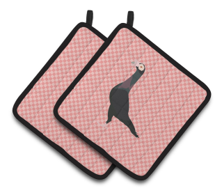 English Carrier Pigeon Bird on Pair of Pot Holders (Breed: English Carrier Pigeon)