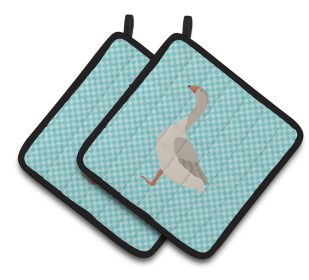 Steinbacher Goose Bird on Pair of Pot Holders (Breed: Steinbacher Goose)