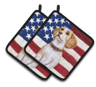 Dog Art Seasonal Pair of Pot Holders (Dog Breed: Beagle)