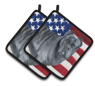 Dog Art Seasonal Pair of Pot Holders (Dog Breed: Cane Corso)