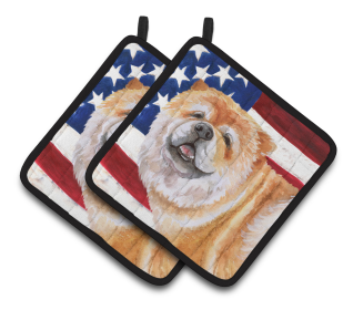 Dog Art Seasonal Pair of Pot Holders (Dog Breed: Chow Chow)