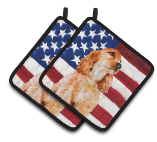 Dog Art Seasonal Pair of Pot Holders (Dog Breed: Cocker Spaniel)