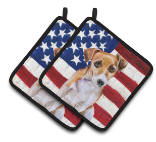 Dog Art Seasonal Pair of Pot Holders (Dog Breed: Jack Russell Terrier #2)