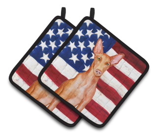 Dog Art Seasonal Pair of Pot Holders (Dog Breed: Pharaoh Hound)