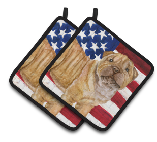 Dog Art Seasonal Pair of Pot Holders (Dog Breed: Shar Pei Puppy)