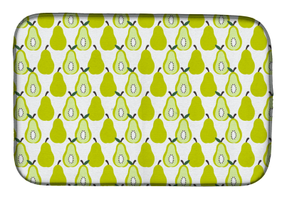 Fruit Art on Oven Mitt (Color: Pears on White, size: 14 x 21)